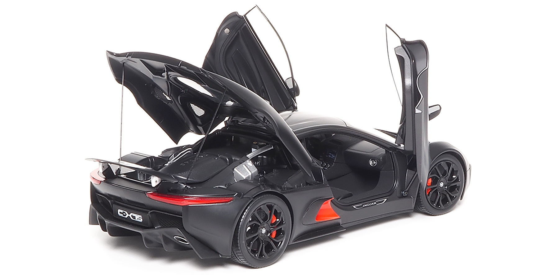 JAGUAR C-X75-SATIN BLACK WITH BLACK STRIPES