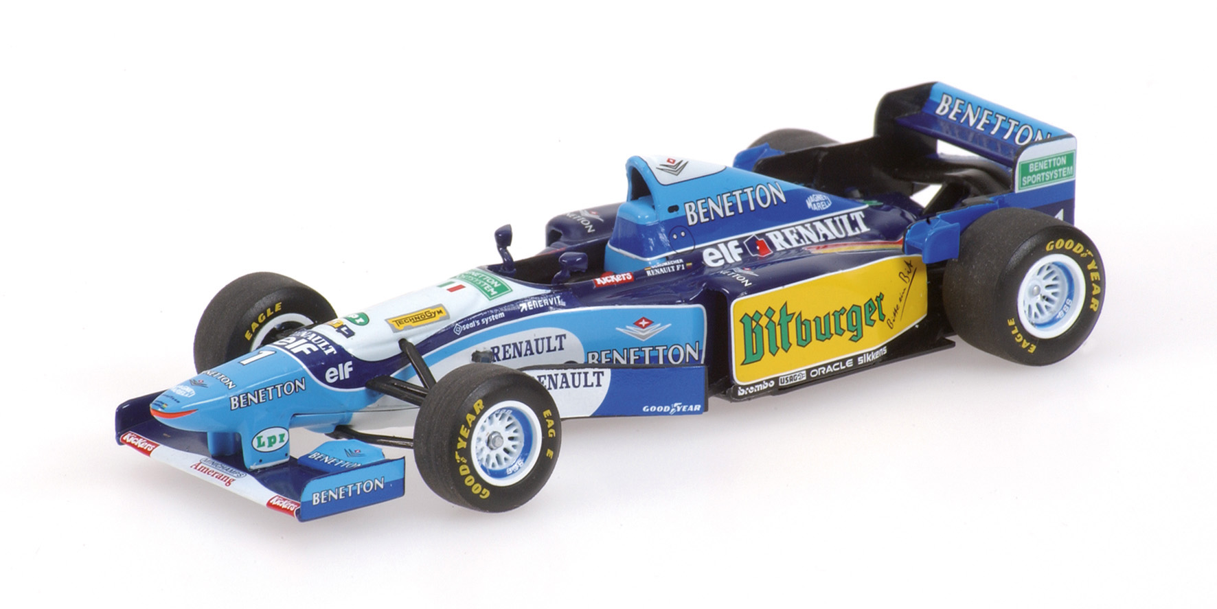 BENETTON RENAULT B195 - MICHAEL SCHUMACHER - WORLD CHAMPION 1995 - (WITHOUT FIGURINE)