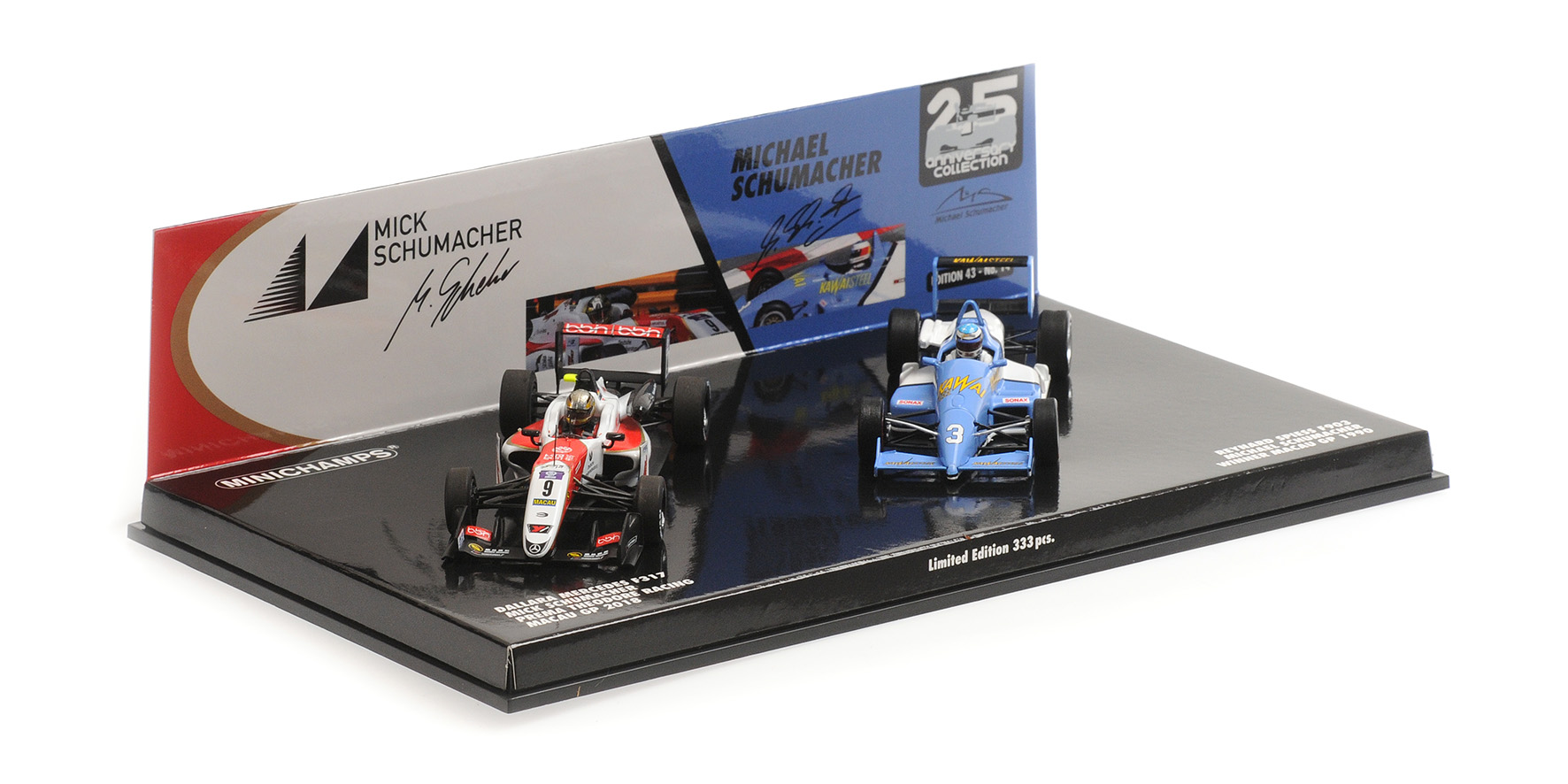 2-CAR SET - REYNARD SPIESS F903/DALLARA MERCEDES F317 - MICHAEL/MICK SCHUMACHER - MACAU 1990/2018