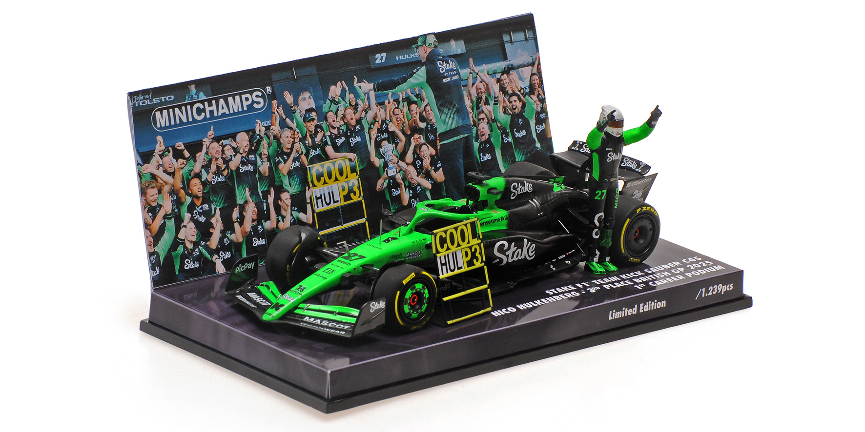 STAKE F1 TEAM KICK SAUBER C45 - HUELKENBERG - 3RD BRITISH GP 2025 - 1ST PODIUM