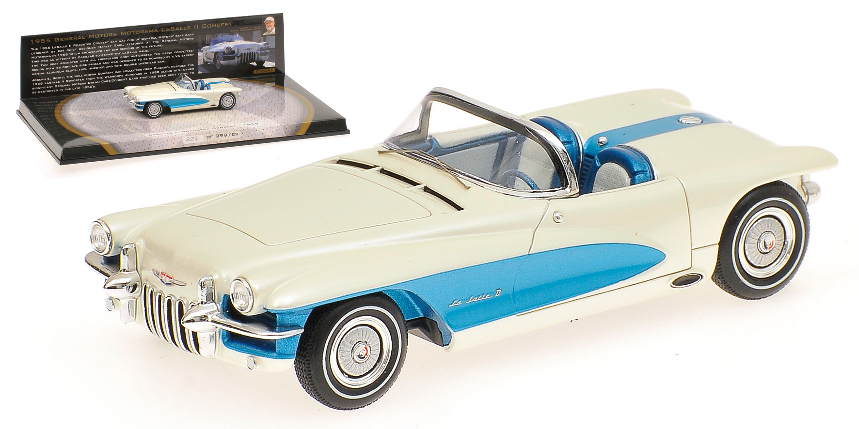 LA SALLE ROADSTER - 1955 - WHITE/BLUE