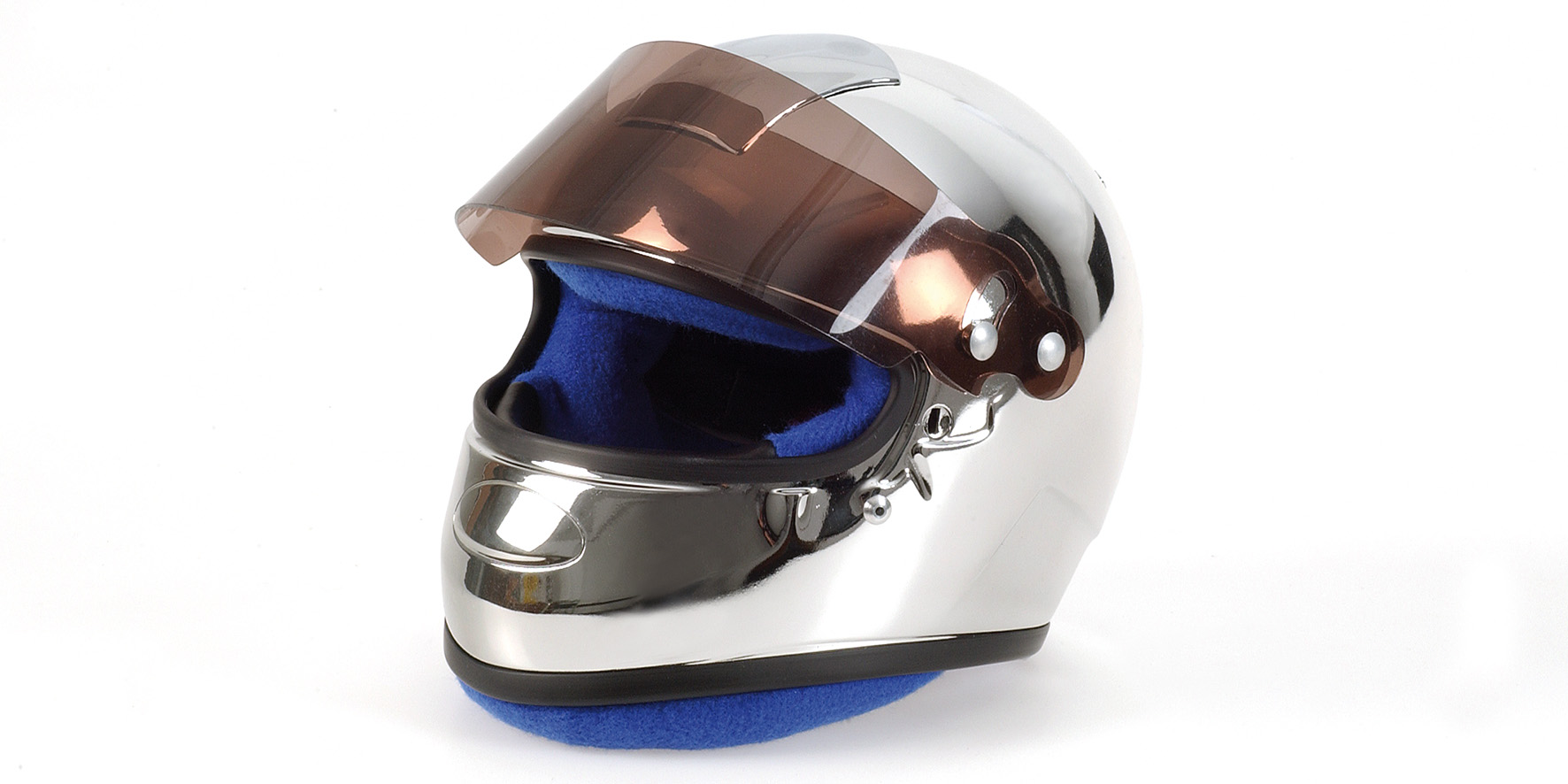 CHROMED HELMET F1 DRIVER