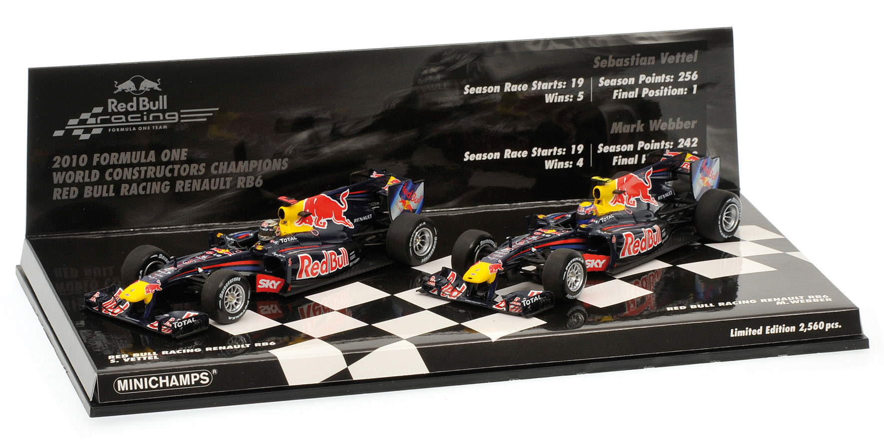 DOUBLE SET - RED BULL RACING RENAULT RB6 - 2010 - CONSTRUCTERS WORLD CHAMPIONSHIP