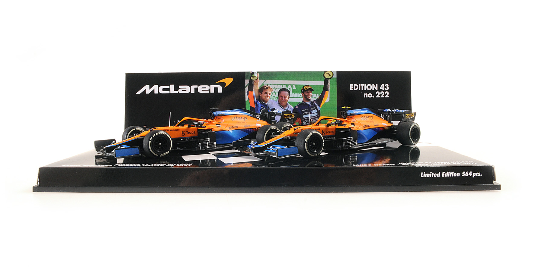 2-CAR SET - MCLAREN F1 TEAM MCL35M - 1-2 FINISH RICCIARDO/NORRIS - ITALIAN GP 2021