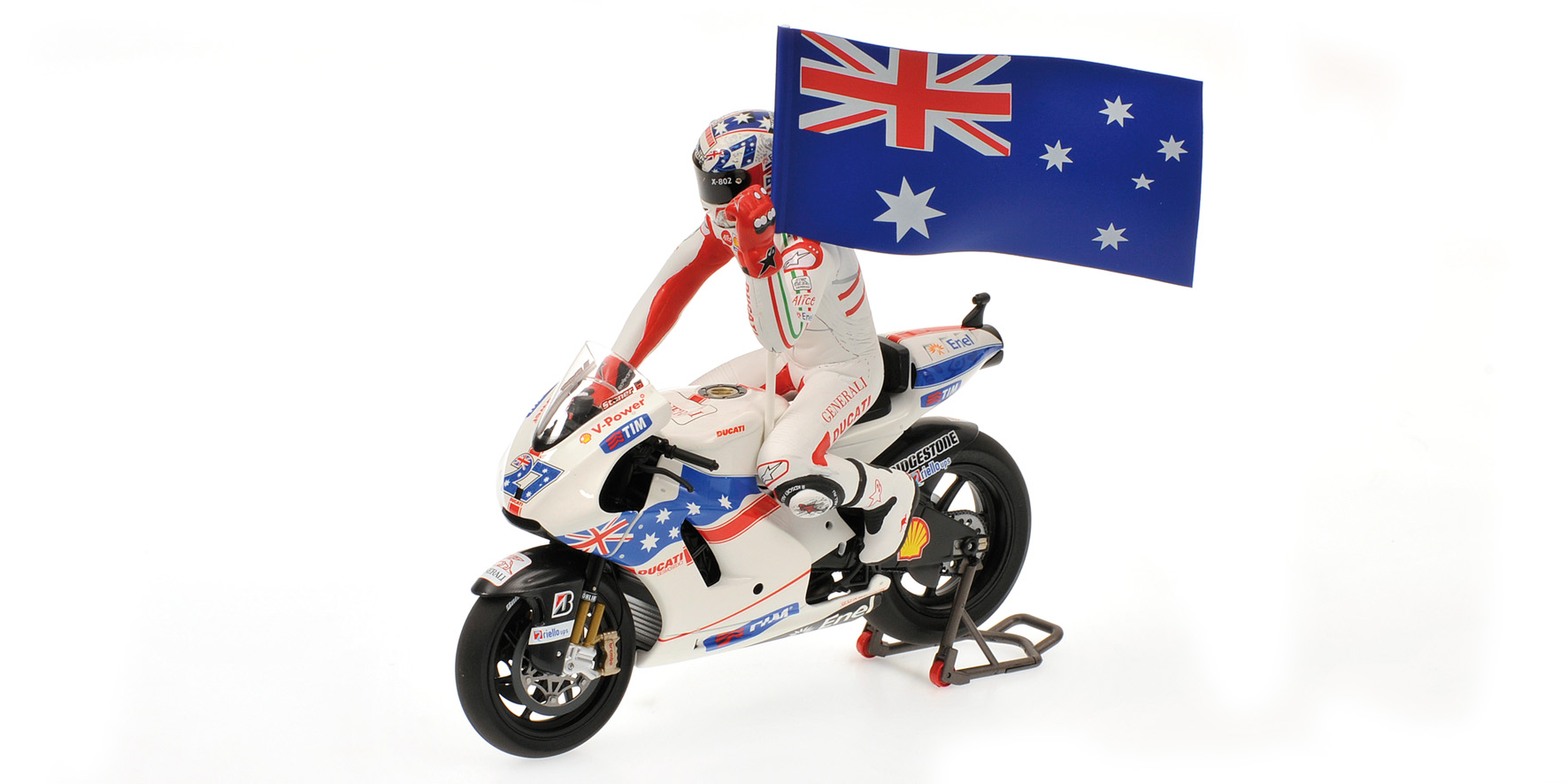 DUCATI DESMOSEDICI GP09 - CASEY STONER - MOTOGP AUSTRALIA 2009 - WITH FIGURINE