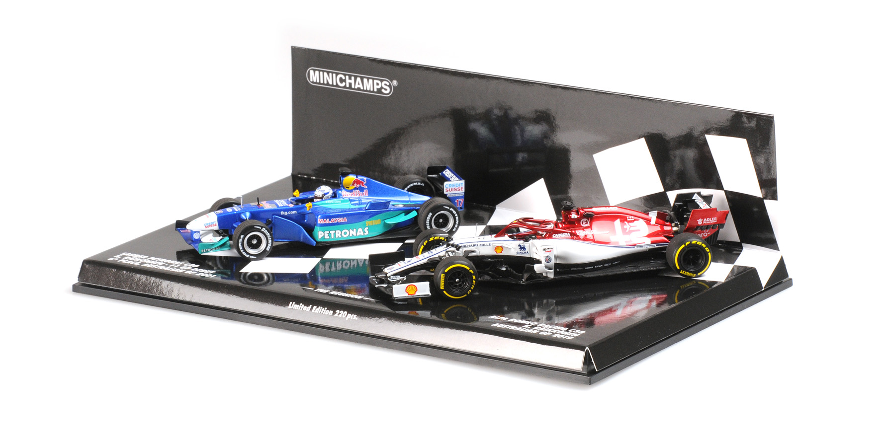 2-CAR SET - RED BULL SAUBER PETRONAS C20 / ALFA ROMEO RACING C38 - KIMI RÄIKKÖNEN - 2001/2019