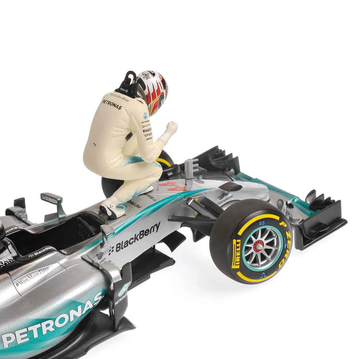 MERCEDES AMG PETRONAS F1 TEAM W06 HYBRID - LEWIS HAMILTON - WINNER USA GP 2015 - SET W/ FIGURINE