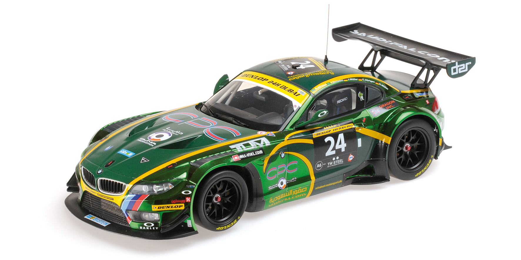 BMW Z4 GT3 (E89) - SAUDI FALCONS TEAM SCHUBERT - BINLADEN/AL FAISAL/MÜLLER/HÜRTGEN - 24H DUBAI 2013