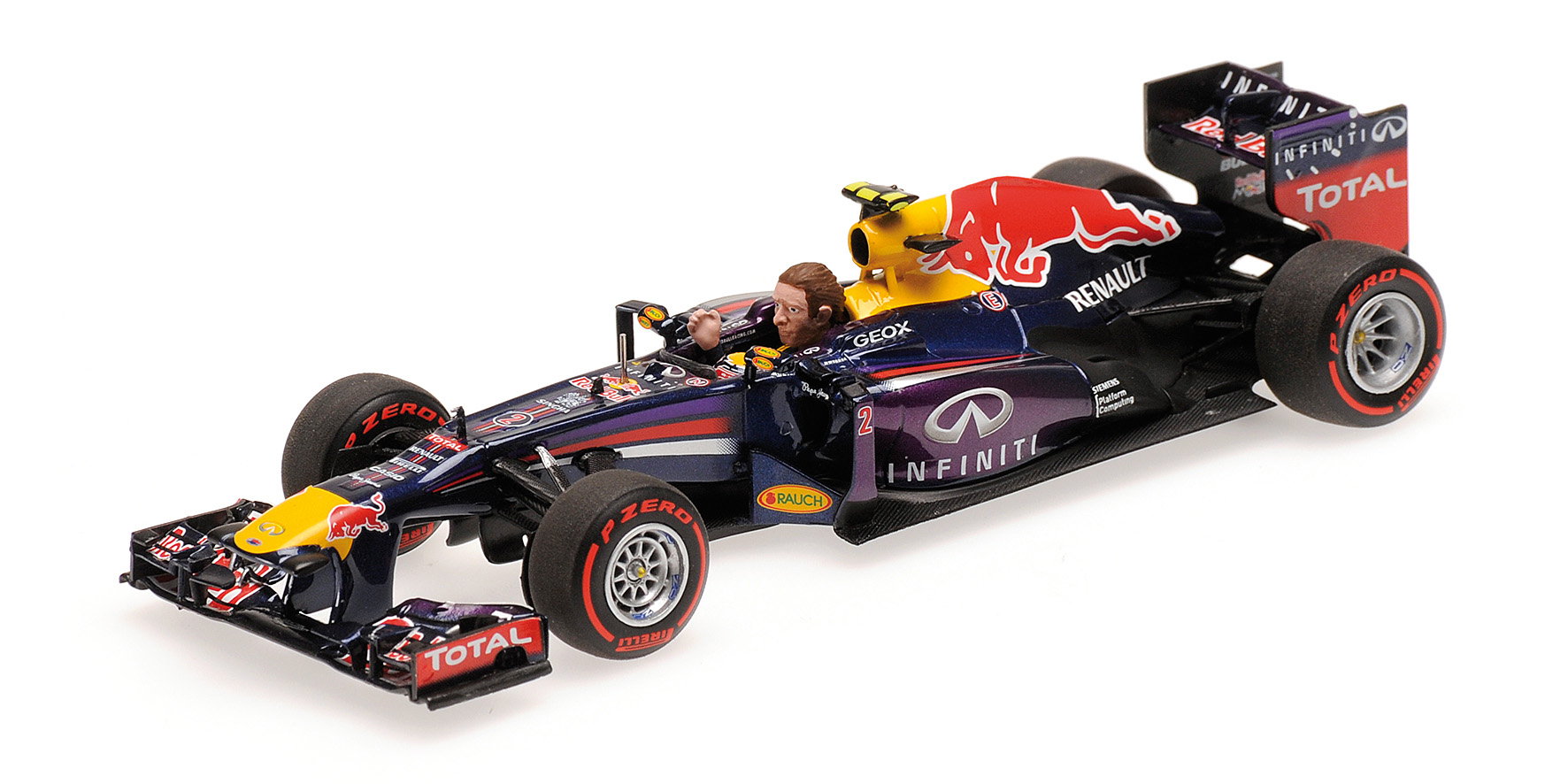 INFINITI RED BULL RACING RENAULT RB9 - MARK WEBBER - LAST F1 RACE - BRAZIL GP 2013 - W/ FIGURINE