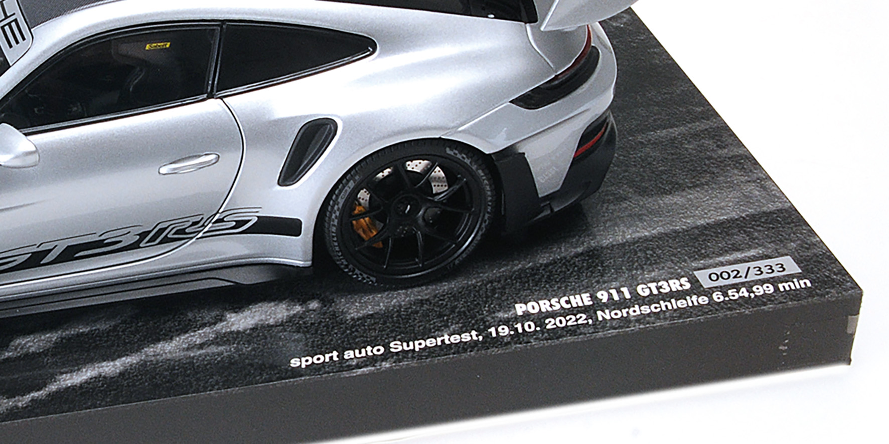 PORSCHE 911 (992) GT3 RS - 2022 - SILVER W/WEISSACH PACKAGE W BLACK DECOR + WHEELS - SINGLE NUMBERED