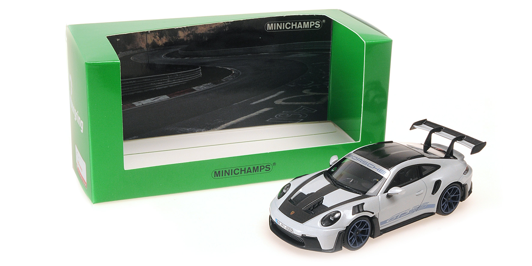 PORSCHE 911 (992) GT3RS - 2022 - GREY METALLIC W/ WP BLUE WHEELS