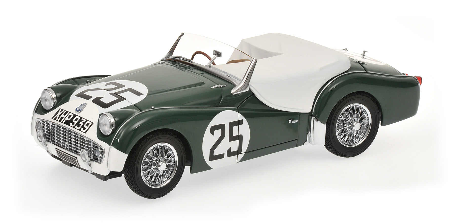 TRIUMPH TR3A #25 GREEN/WHITE LM 1959