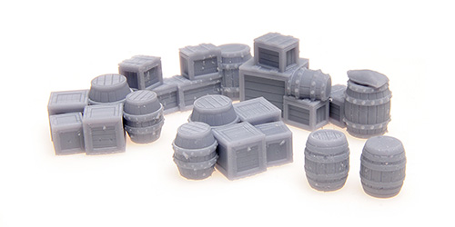 HOLZKISTEN LADEGUT SET - UNPAINTED - 6 PCS.