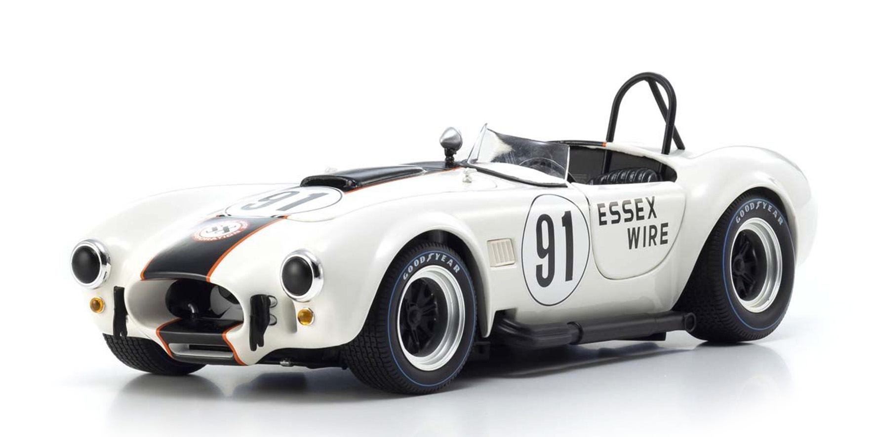 SHELBY COBRA 427 S/C - ESSEX WIRE - WHITE/DARK BLUE (08047EW)