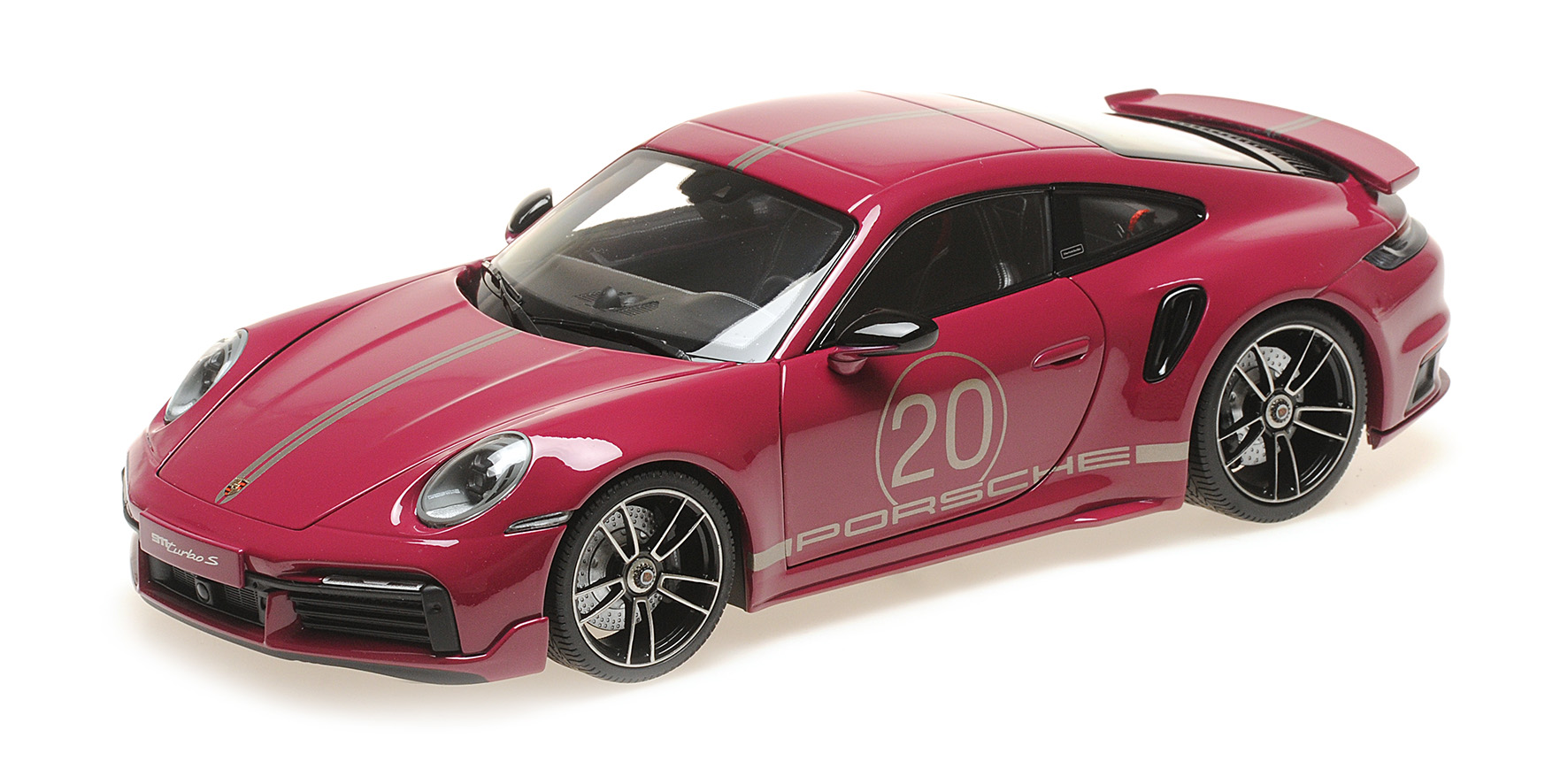 PORSCHE 911 (992) TURBO S COUPE SPORT DESIGN - 2021 - RED