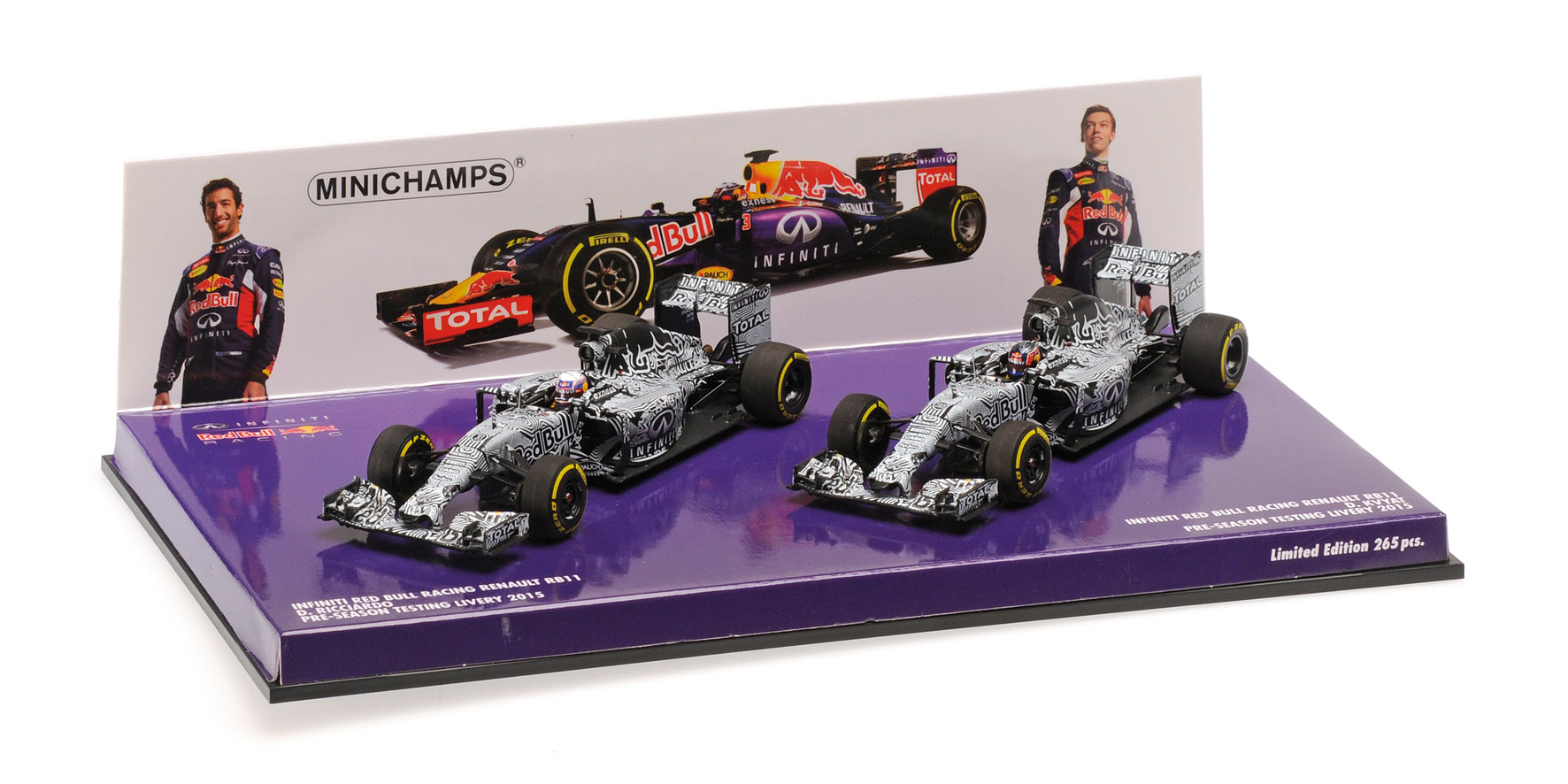 2-CAR SET - INFINTITY RED BULL RACING RENAULT RB11 - RICCIARDO/KVYAT - PRE-SEASON TESTING 2015