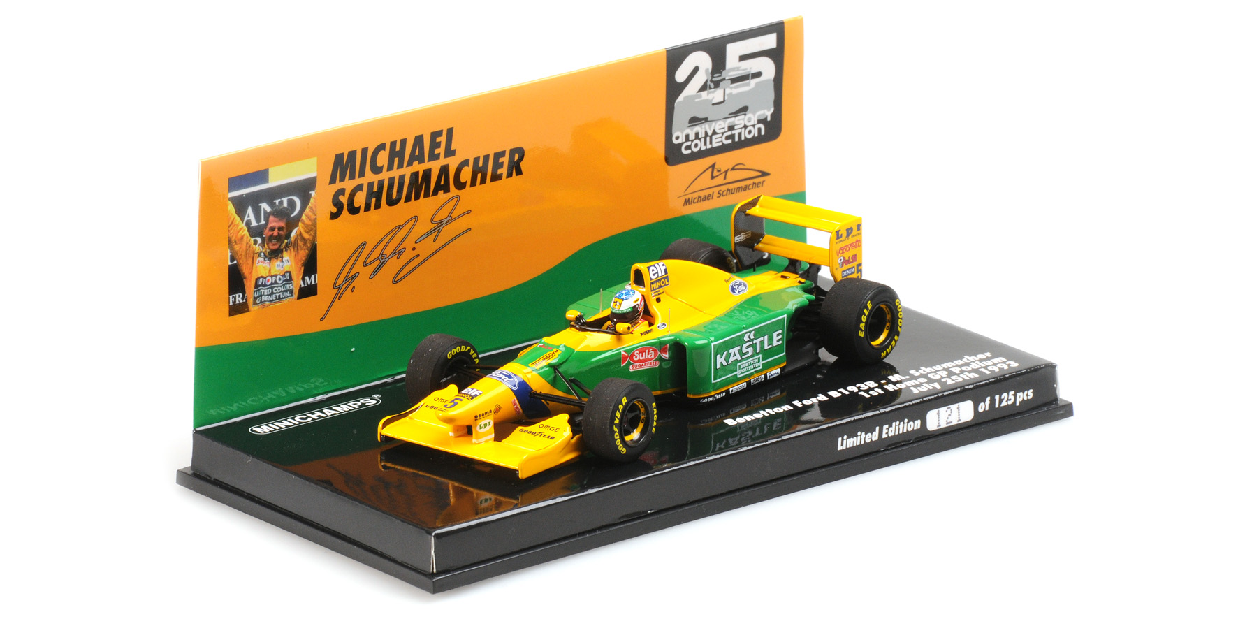 BENETTON FORD B193B - MICHAEL SCHUMACHER - 1ST HOME GP PODIUM 1993 - EXCL. FOR MINICHAMPS.DE