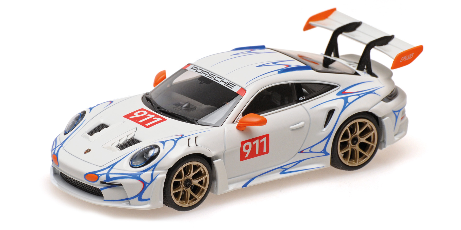 PORSCHE 911 (992) GT3RS - 2023 - WHITE W/ORANGE DECOR