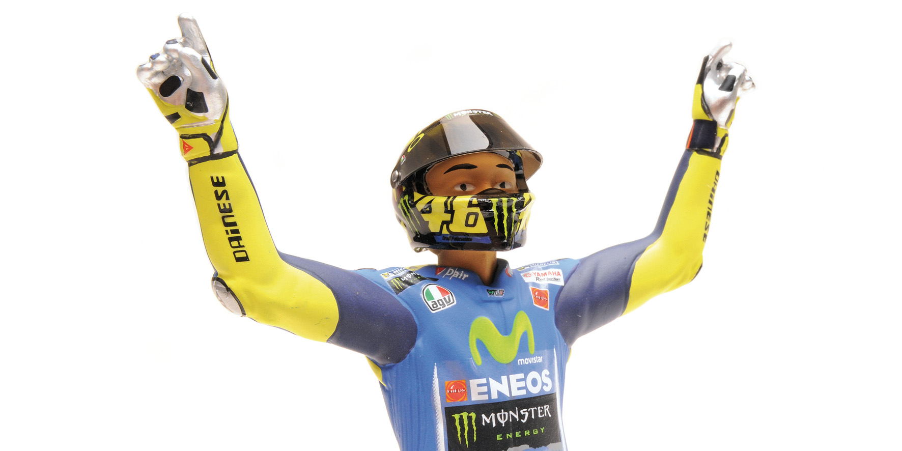 YAMAHA YZR-M1 - MOVISTAR YAMAHA - VALENTINO ROSSI - WINNER ASSEN GP 2017 - W/ FIGURINE