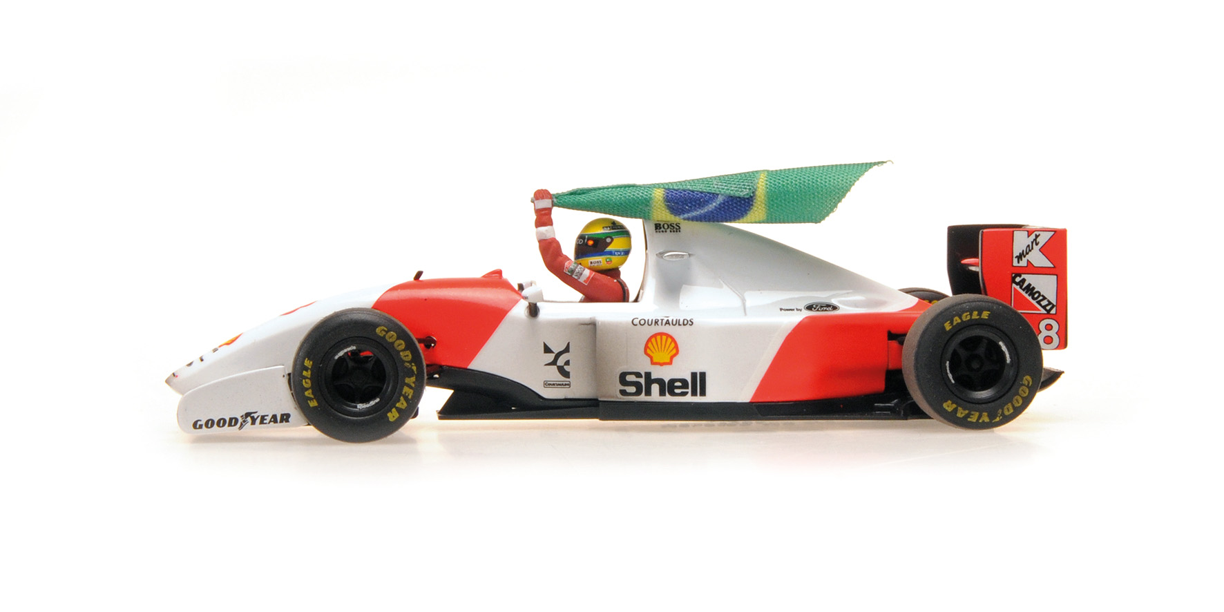 MCLAREN FORD MP4/8 - AYRTON SENNA - WINNER AUSTRALIAN GP 1993 WITH FLAG - DIRTY VERSION