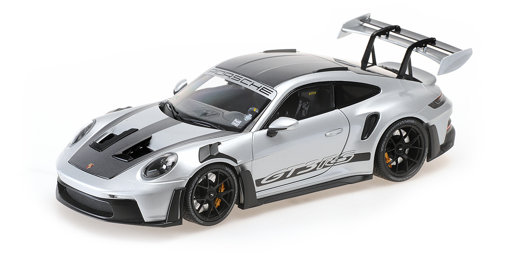 PORSCHE 911 (992) GT3 RS - 2022 - SILVER W/WEISSACH PACKAGE W BLACK DECOR + WHEELS - SINGLE NUMBERED