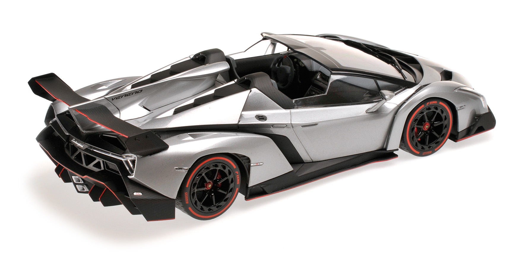 LAMBORGHINI VENENO ROADSTER - GRAY/RED LINE (C09502GR)