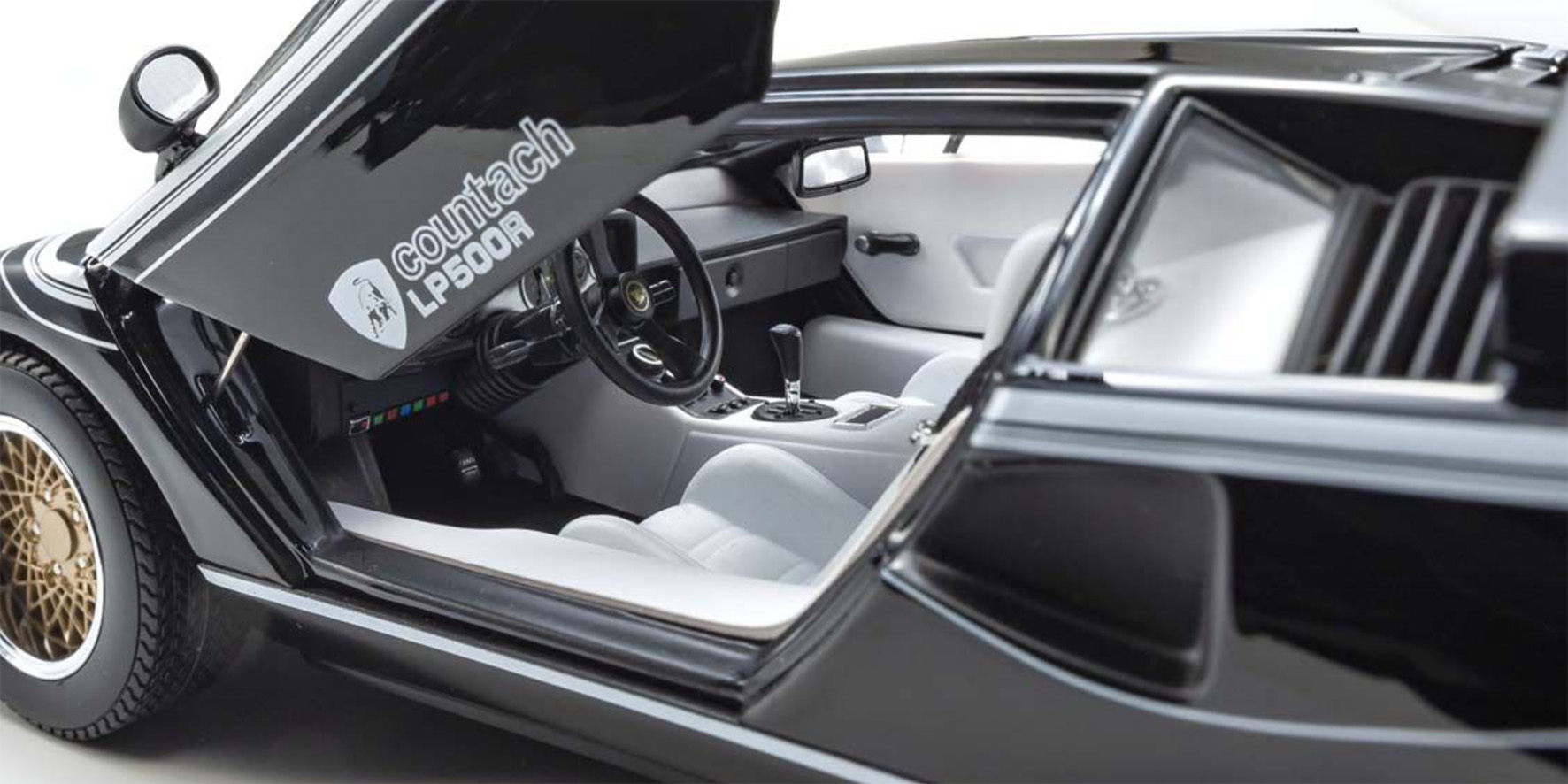 LAMBORGHINI COUNTACH LP500R - BLACK/WHITE - (08320C)