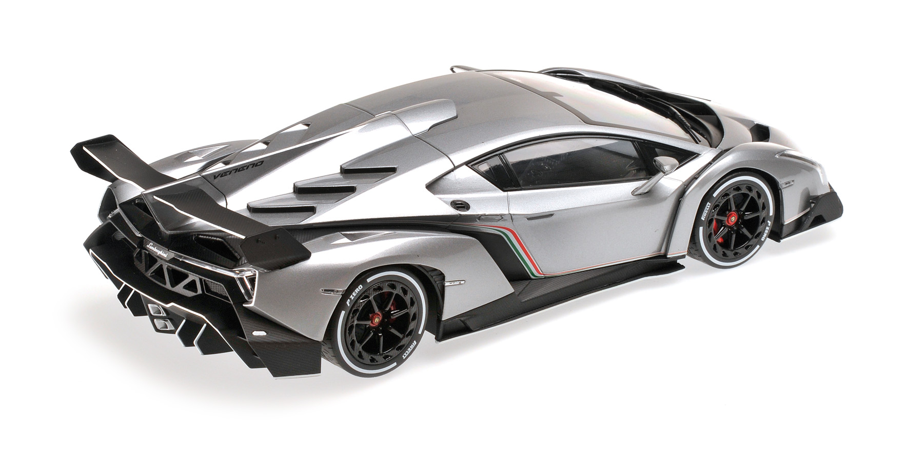 LAMBORGHINI VENENO - GRAY/WHITE LINE (C09502GRW)