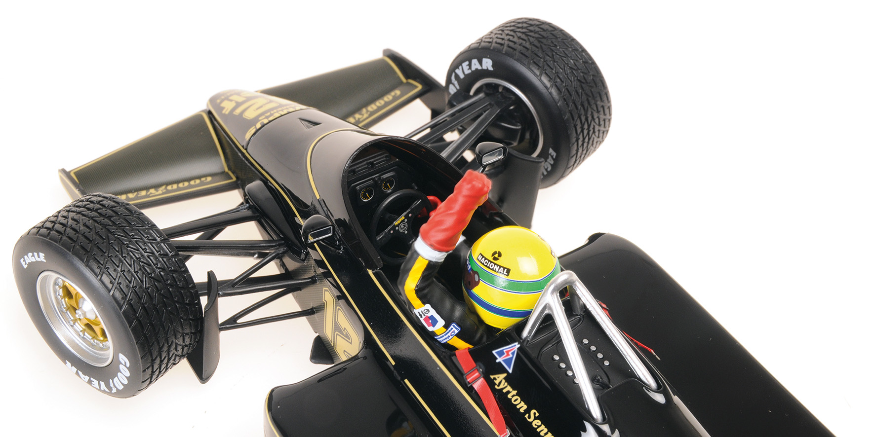 LOTUS RENAULT 97T - AYRTON SENNA - GP PORTUGAL 1985 (W/RAIN TYRES) - 1ST CAREER WIN - END OF RACE