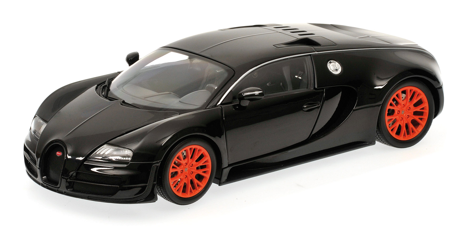 BUGATTI VEYRON SUPER SPORT - 2010 - BLACK METALLIC - WITH ORANGE RIMS