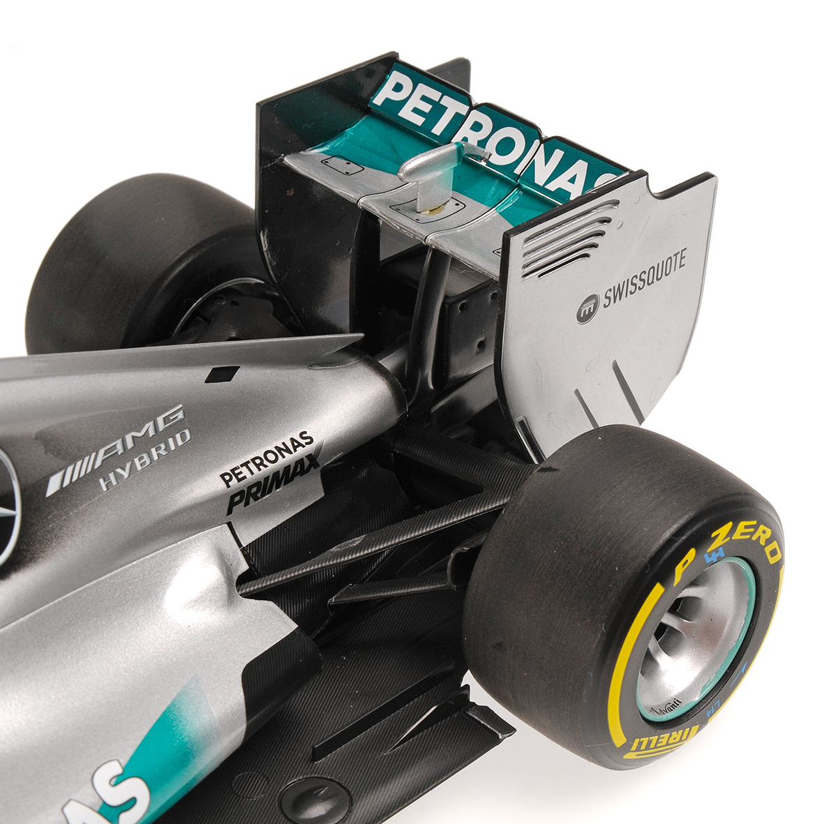 MERCEDES AMG PETRONAS F1 TEAM W05 - HAMILTON - WINNER ABU DHABI GP 2014 W.STANDING FIGURINE A. FLAG