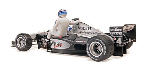 MCLAREN MERCEDES MP4/16 - DAVID COUTHARD WITH MIKA HAKKINEN RIDING - SPANISH GP 2001