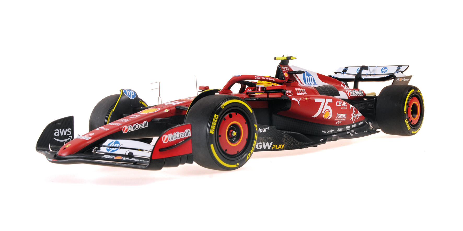 FERRARI SF-25 - LEWIS HAMILTON - MONACO GP 2025 W/DRIVER FIGURINE