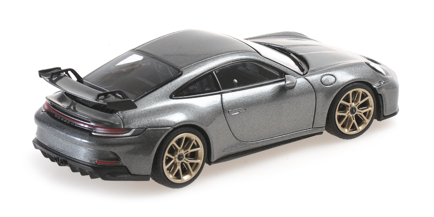 PORSCHE 911 (992) GT3 - 2020 - GREY METALLIC W/ GOLD WHEELS - EXCL. MINICHAMPS.DE