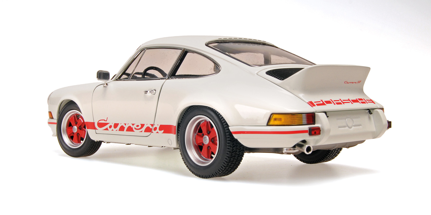 PORSCHE 911 CARRERA RS - 1972 - WHITE W RED DECOR