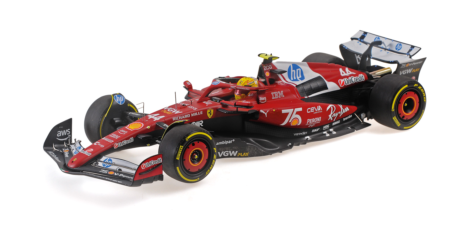 FERRARI SF-25 - LEWIS HAMILTON - MONACO GP 2025 W/DRIVER FIGURINE