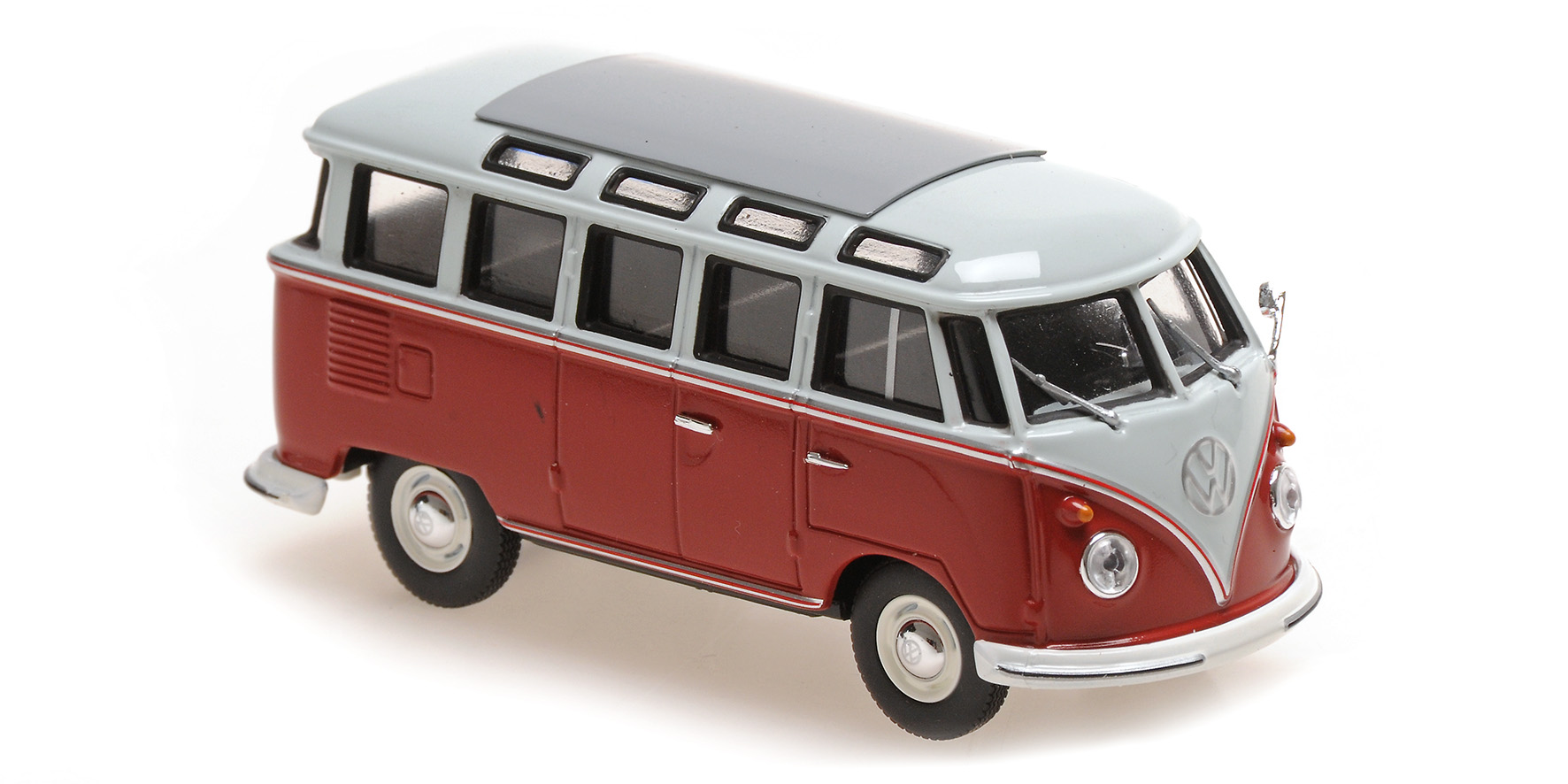 VOLKSWAGEN SAMBA BUS - 1961 - GREY/RED