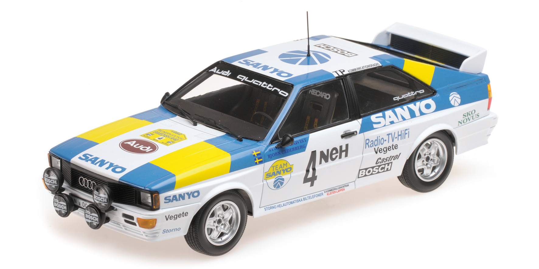 AUDI QUATTRO - AUDI SPORT SWEDEN - BLOMQVIST/CEDERBERG - WINNERS INTERNATIONAL SWEDISH RALLY 1982