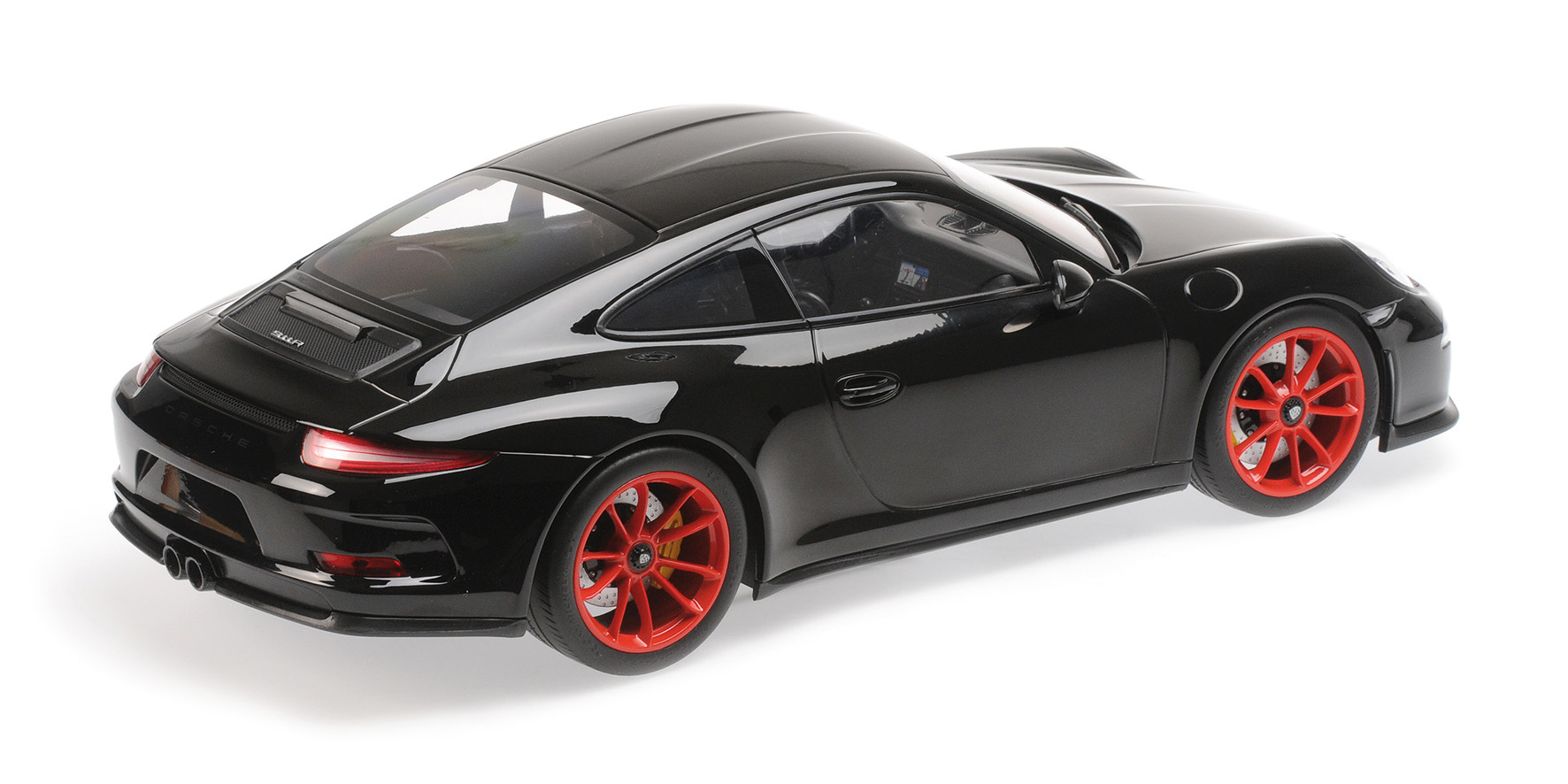 PORSCHE 911 R - 2016 - BLACK W/ RED WHEELS