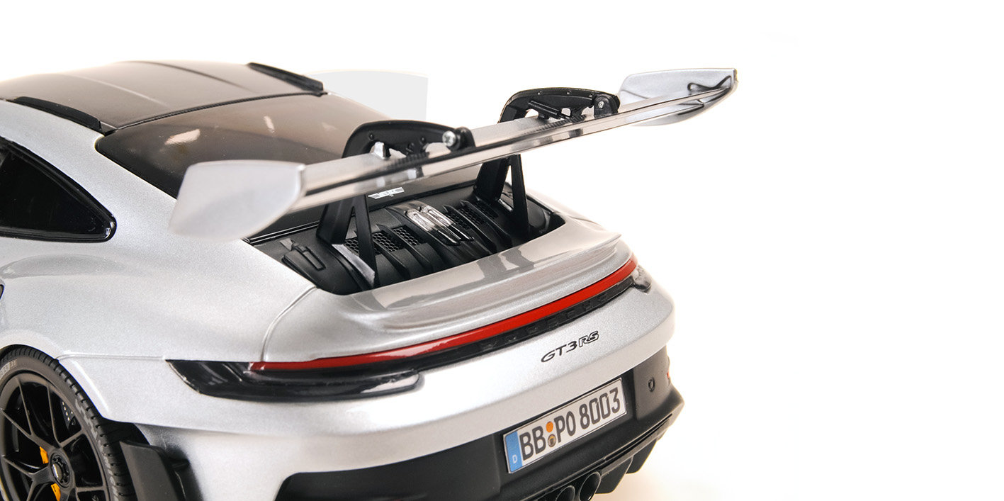 PORSCHE 911 (992) GT3 RS - 2022 - SILVER W/WEISSACH PACKAGE W BLACK DECOR + WHEELS - SINGLE NUMBERED