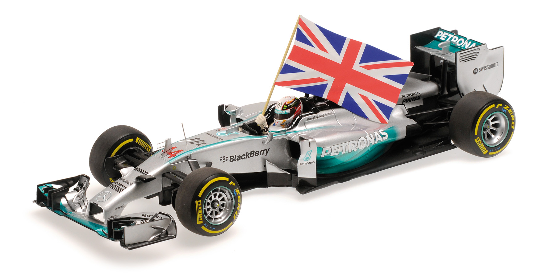 MERCEDES AMG PETRONAS F1 TEAM W05 - LEWIS HAMILTON - WINNER ABU DHABI GP 2014 W.FLAG