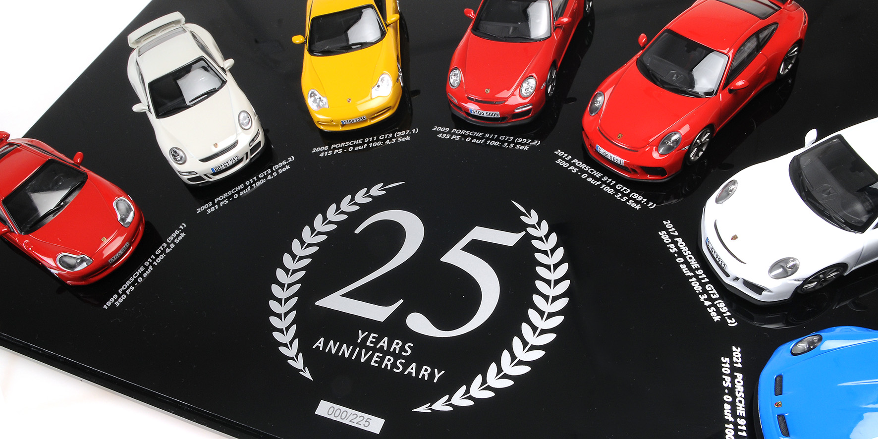 7 - CAR - SET - PORSCHE 911 GT3 - 1999-2024 - 25TH ANNIVERSARY SET