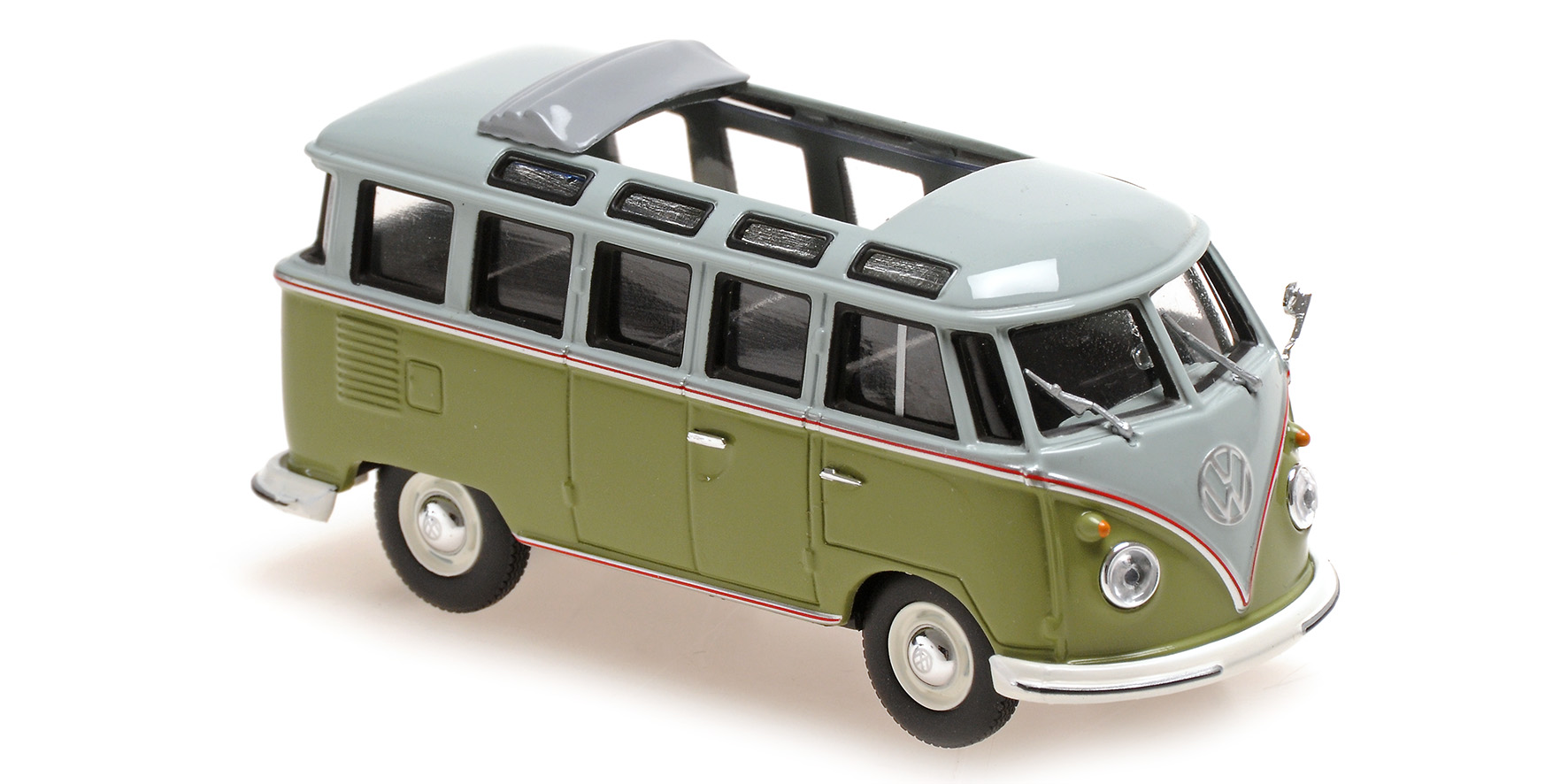 VOLKSWAGEN SAMBA BUS - 1961 - GREY/GREEN