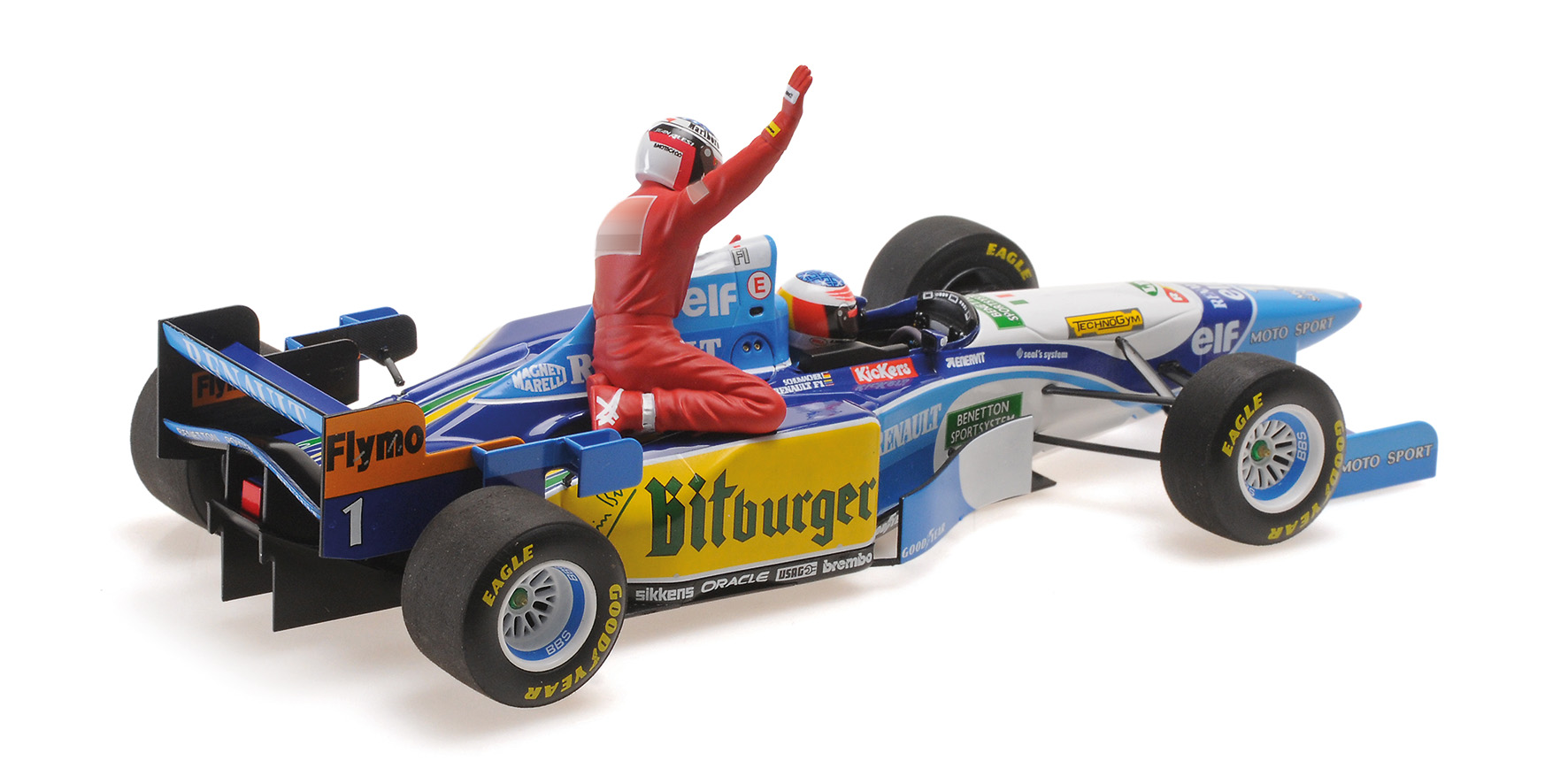 BENETTON RENAULT B195 - MICHAEL SCHUMACHER - CANADIAN GP 1995 (W/FIGURINE ALESI)