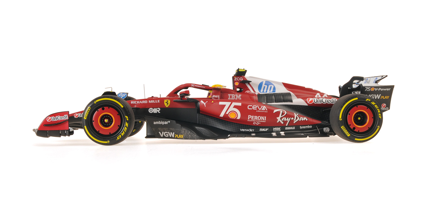 FERRARI SF-25 - LEWIS HAMILTON - MONACO GP 2025 W/DRIVER FIGURINE