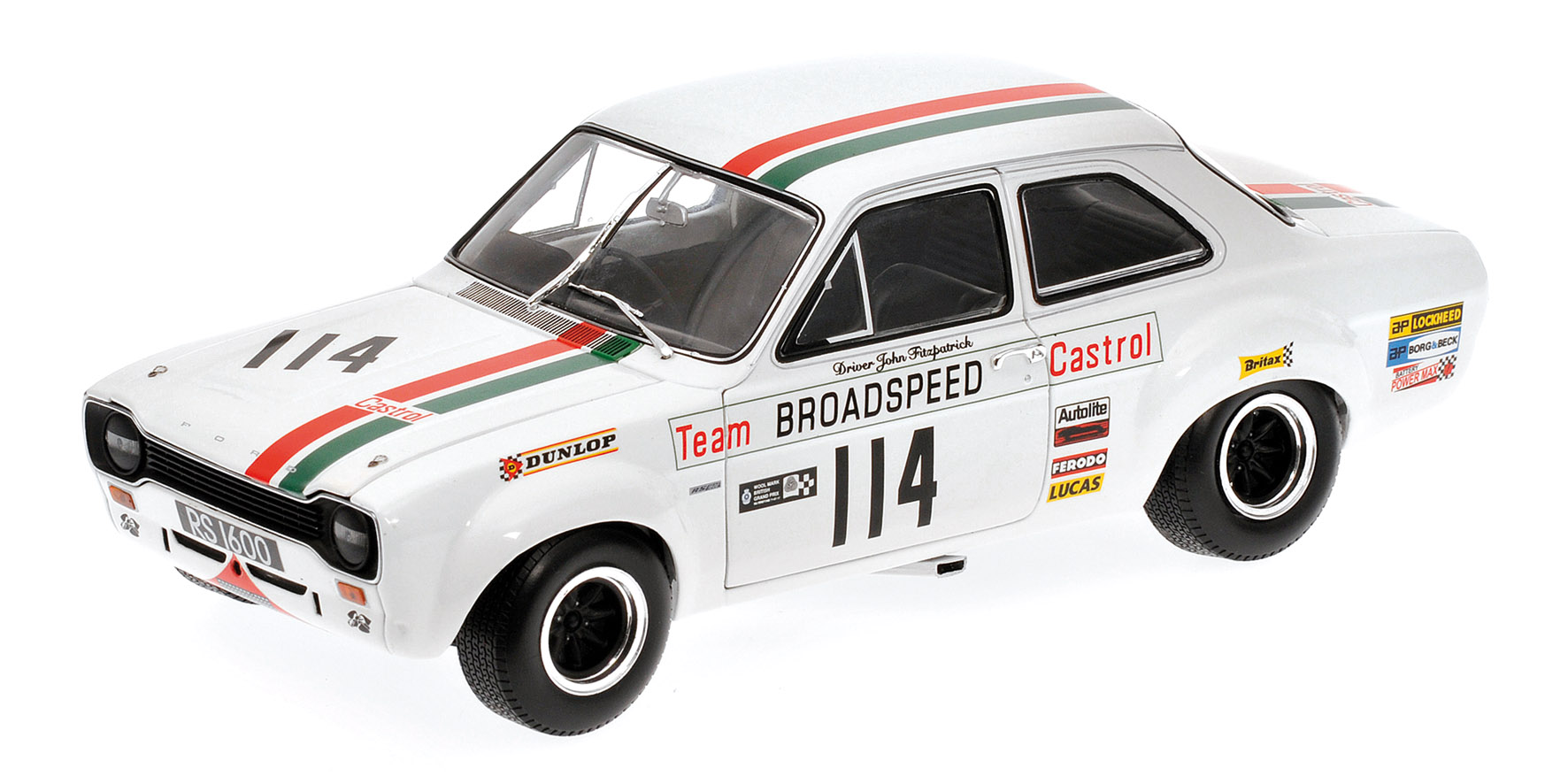 FORD ESCORT I RS1600 - BROADSPEED - FITZPATRICK - WINNERS BRANDS HATCH RACE MEETING - 1971