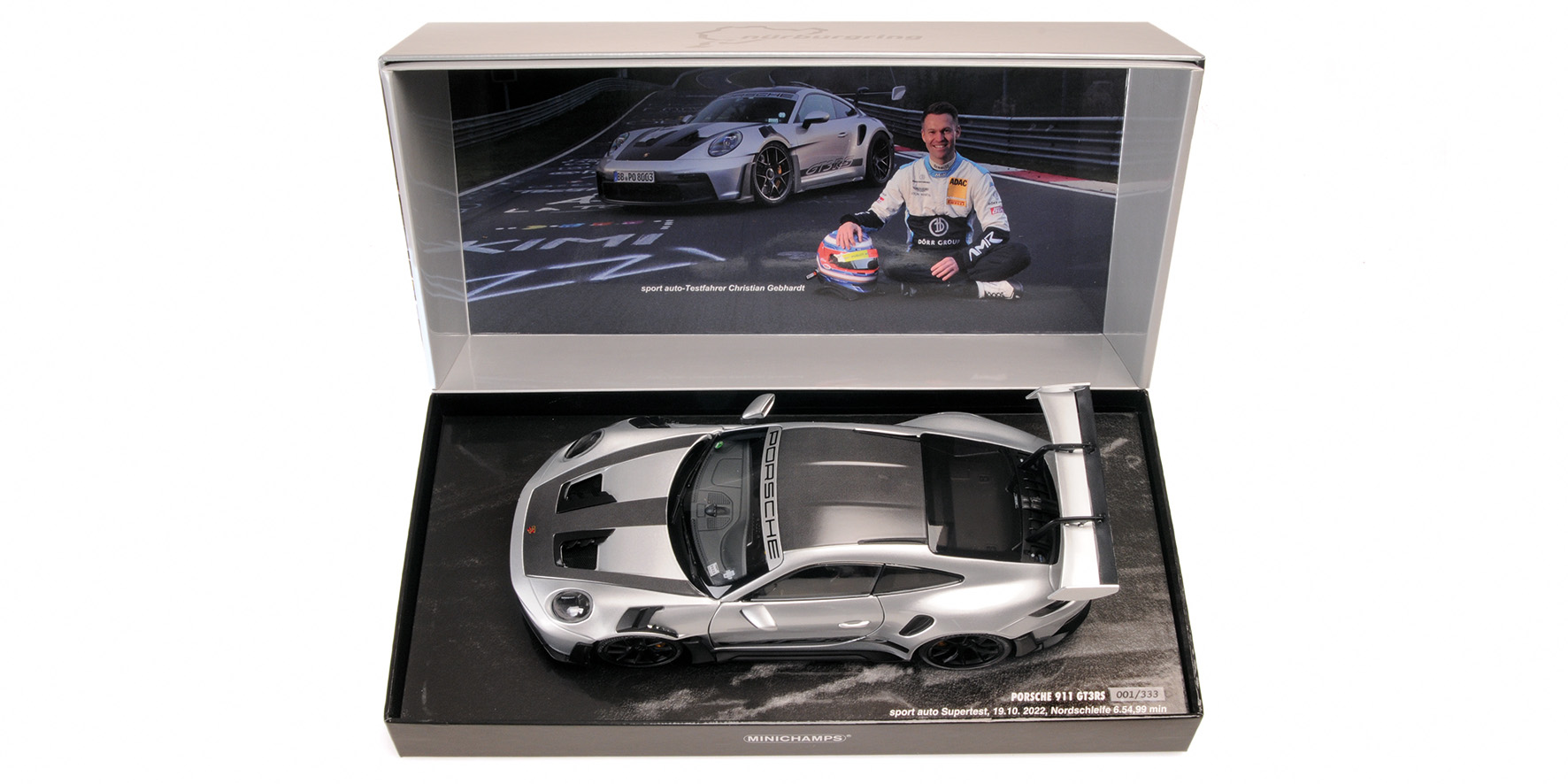 PORSCHE 911 (992) GT3 RS - 2022 - SILVER W/WEISSACH PACKAGE W BLACK DECOR + WHEELS - SINGLE NUMBERED