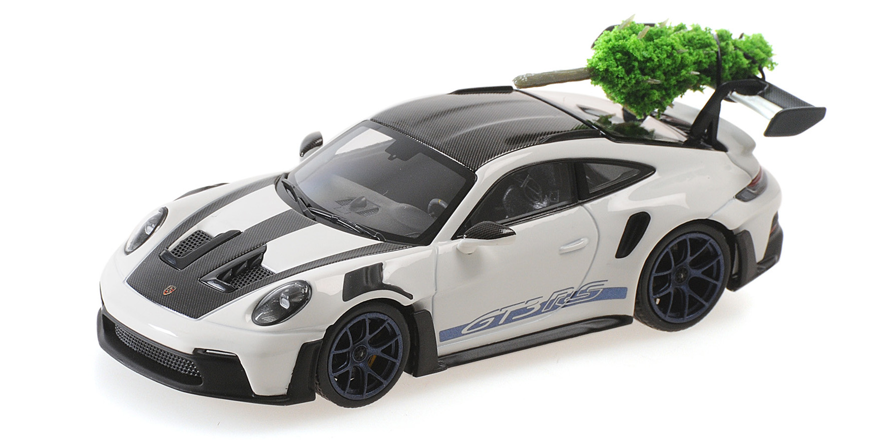 PORSCHE 911 (992) GT3RS - 2023 - WHITE W BLUE WHEELS & DECOR + CHRISTMAS TREE
