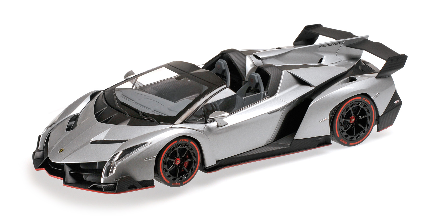 LAMBORGHINI VENENO ROADSTER - GRAY/RED LINE (C09502GR)
