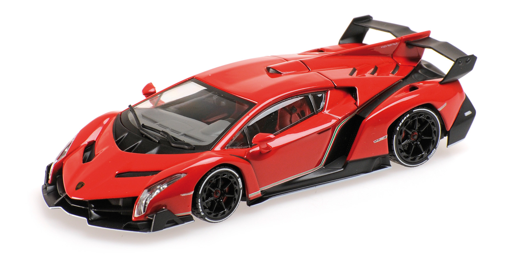 LAMBORGHINI VENENO - RED W/ WHITE LINE (05571RPW)
